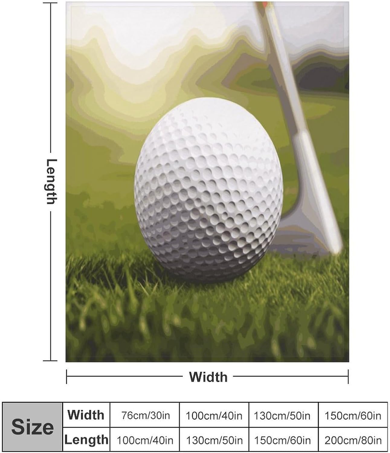 Sport Golf Ball Blanket Super Soft Lightweight Throw Blanket Cute Cozy Warm Bed Blanket Decorative Fuzzy Blanket All-Season Home Decor Gift for Sofa Couch Living Room 60"*80"（150 * 200cm）