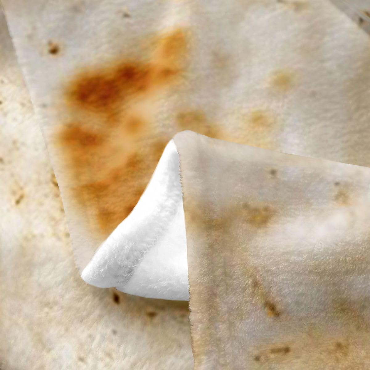 Feelyou Burritos Flannel Fleece Throw Blanket, Novelty Tortilla All Season Bed Blanket Taco Flour Fuzzy Blanket for Bed Sofa Couch, Festival Picnic Bedroom Decor Plush Blanket 40"x50"