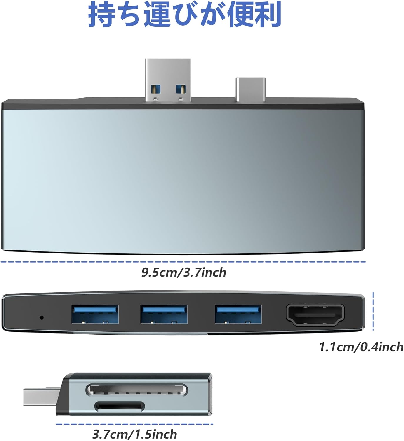 Surface Pro 6/ Pro 5/ Pro 4 Docking Station USB Hub, Surface Pro Docking Station with 4K HDMI, 3X USB3.0 Ports, SD/TF Card Reader, Accessories for Microsoft Surface Pro 4/5/6