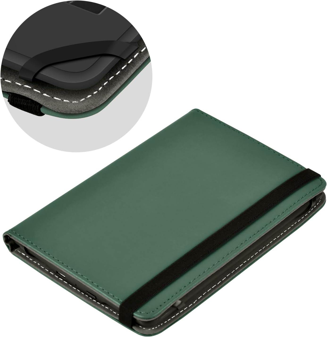 DaFong Universal Case for 6" eReaders Tablet, Lightweight PU Leather Cover with Hand Strap for 6 Inch, Kobo/Voyaga/Sony/Tolino/Nook/Pocketbook E-Book Tablet,Dark Green