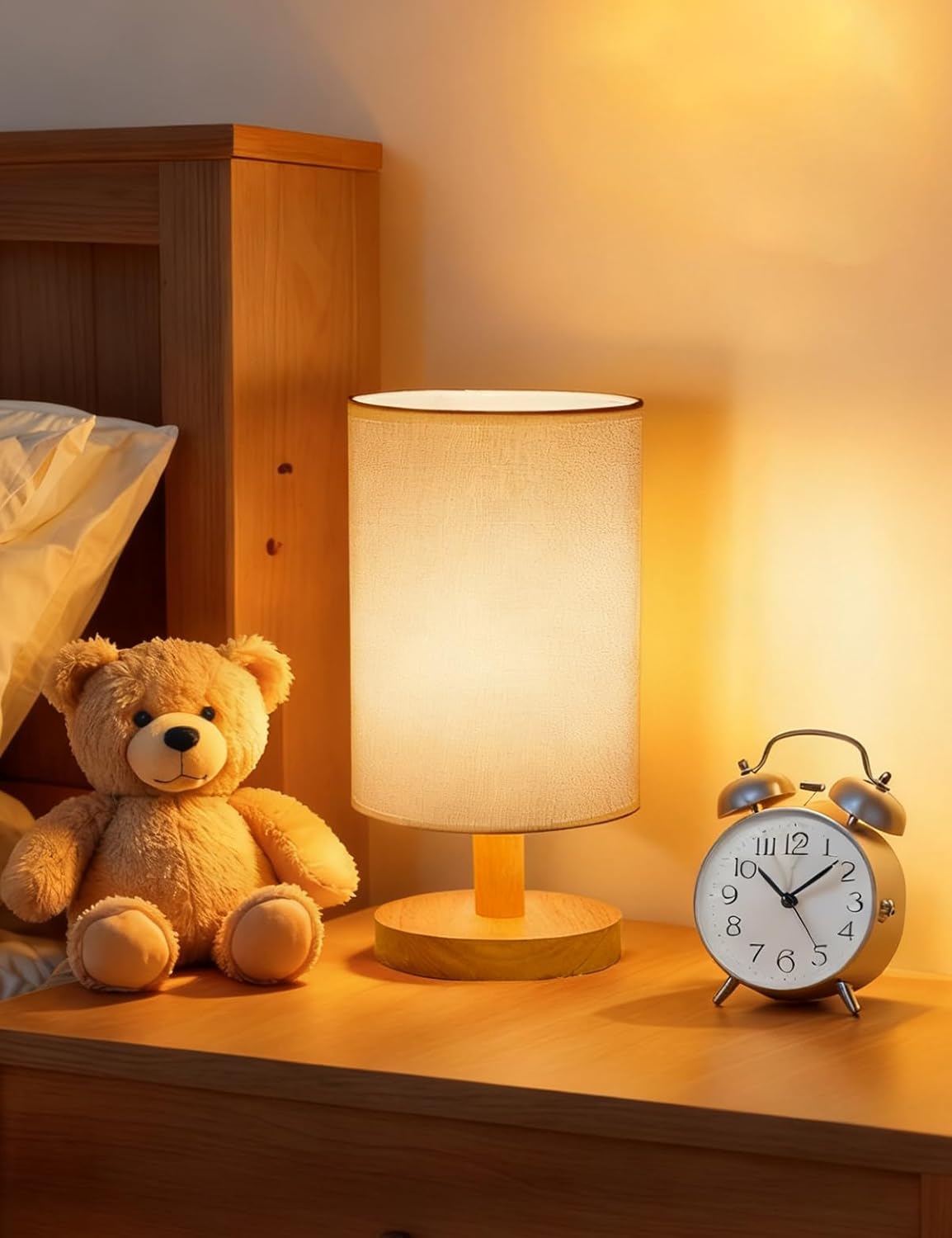 2 Pack Table Lamp, Bedside Lamp Nightstand Lamp, 3000K Warm Light Desk Lamp, USB Powered LED Reading Lamp, Boho Vintage Small Lamp for Bedroom Living Room Office Dorm Dresser Bookshelf
