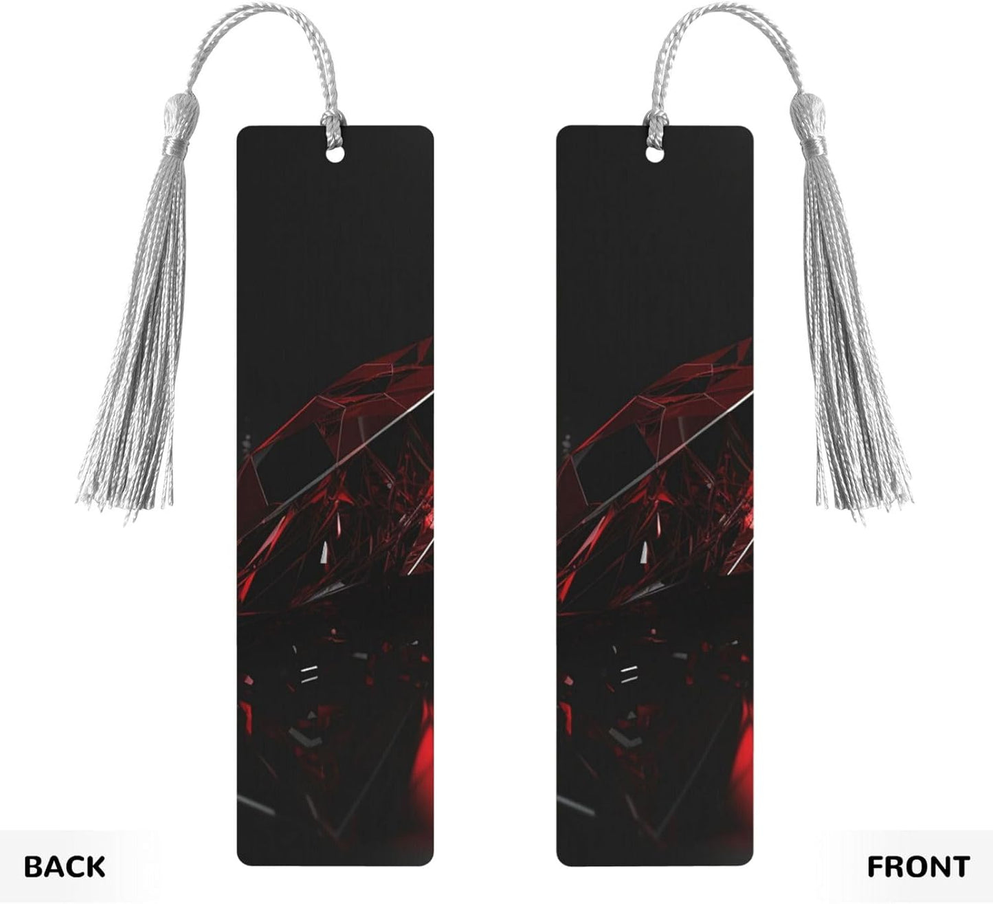 Red Irregular Glass Bookmarks Gifts for Women Men, Wooden Bookmarks for Book Lovers, Vintage Book Marks Ornaments with Tassel, Unique Personalized Reading Page Markers Gray