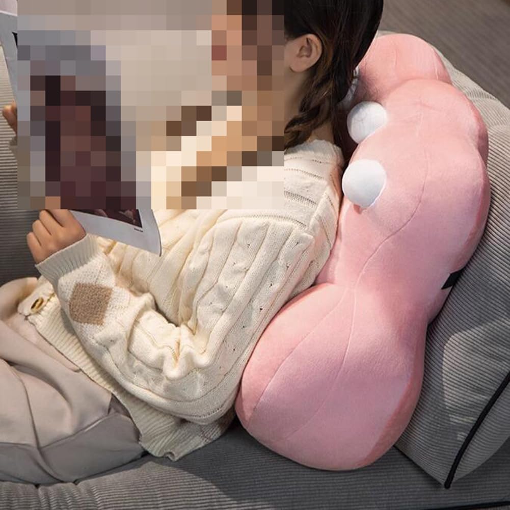 Cat's Paw Bed Backrest Pillow Soft Bed Rest Reading Back Pillow Sofa Waist Cushion Office Chair Lumbar Support Pillow (Pink, 45×40cm/17.7"×15.7"(for Chairs))