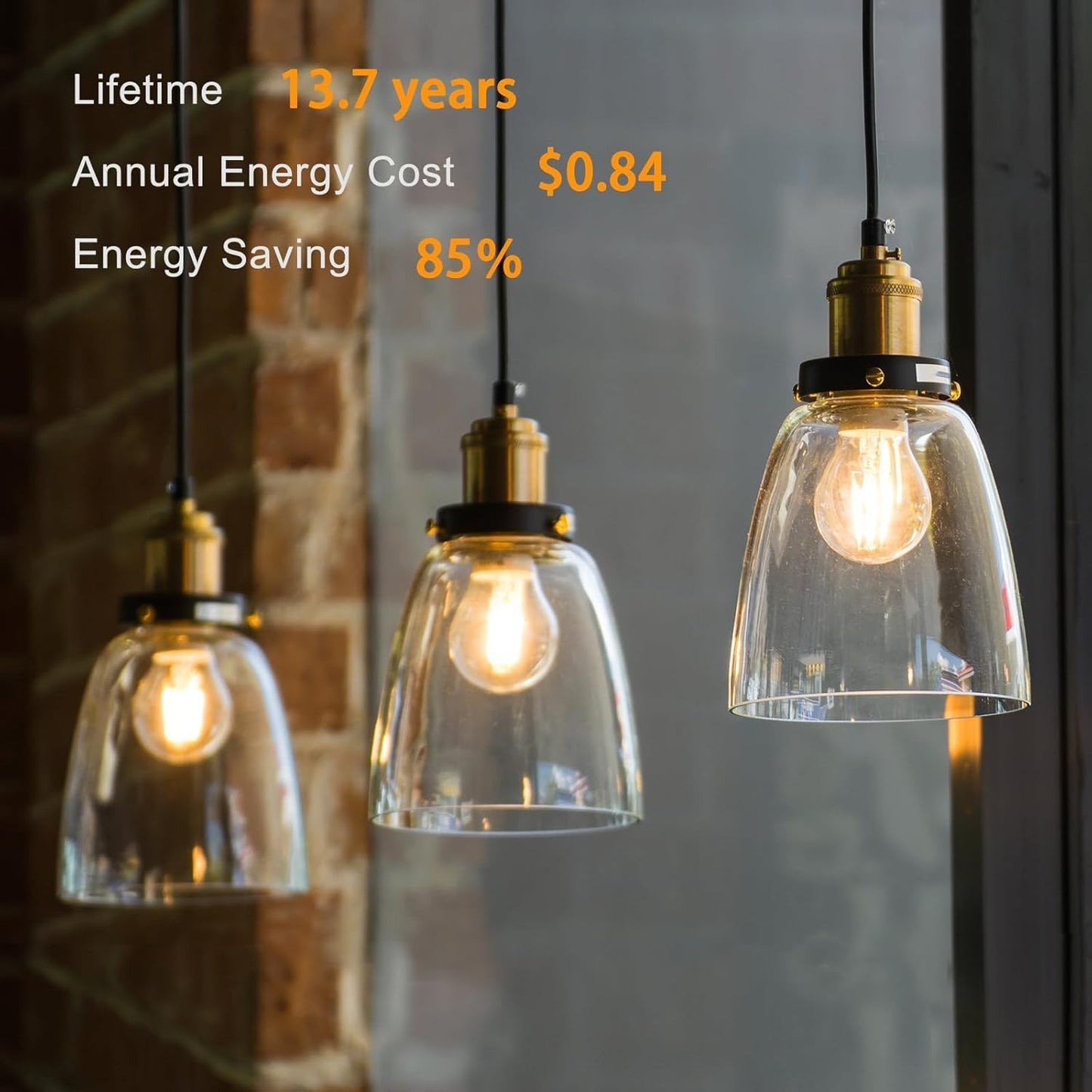 dalattin 24 Pack A19 Vintage LED Edison Bulbs, Dimmable, 60W Equivalent, High Brightness 2700K Soft White, 8W E26 Standard Base, 800 Lumens, CRI80+, Clear Glass Filament Bulb for Home