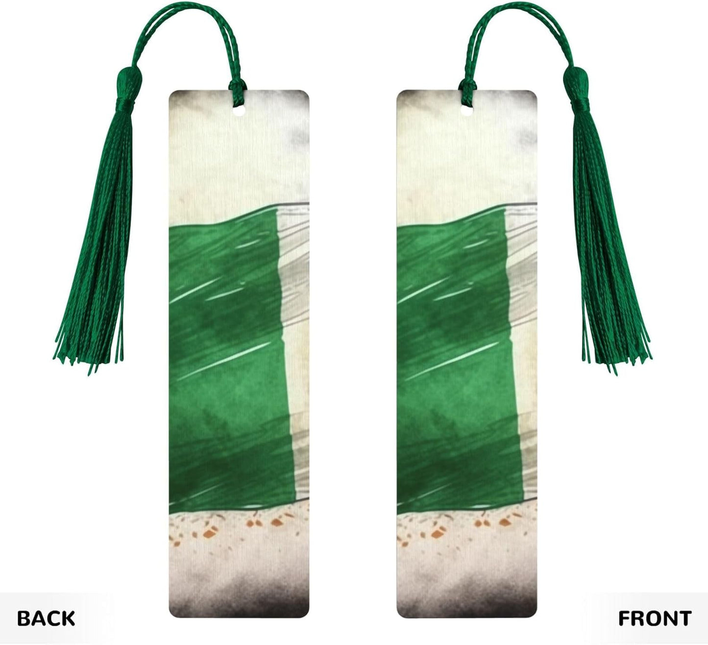 Hand Drawn Irish Flag Bookmarks Gifts for Women Men, Wooden Bookmarks for Book Lovers, Vintage Book Marks Ornaments with Tassel, Unique Personalized Reading Page Markers Dark Green