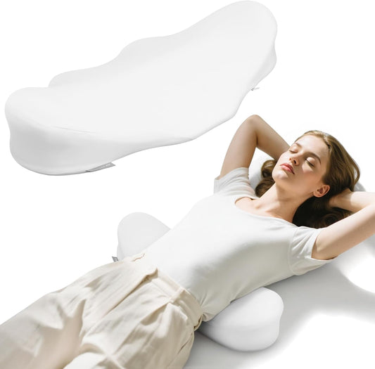 SMDR Ergonomic Lumbar Support Pillow, Dual-Wing Memory Foam Back Cushion for Lower Back Pain Relief & Posture Support (Standard Height), Washable Cover
