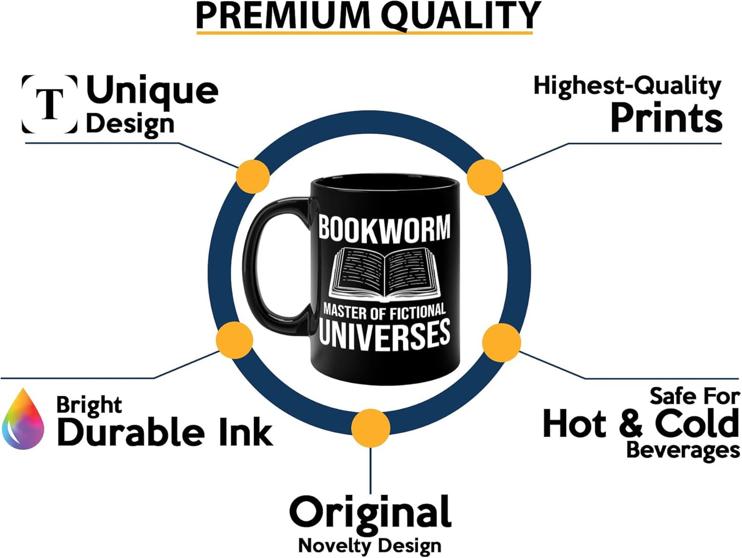 Book Lover Coffee Mug 11oz Black -Bookworm Master of - Bookworm Literature Library Book Lover Reader Booked Editor Intellectual Studious