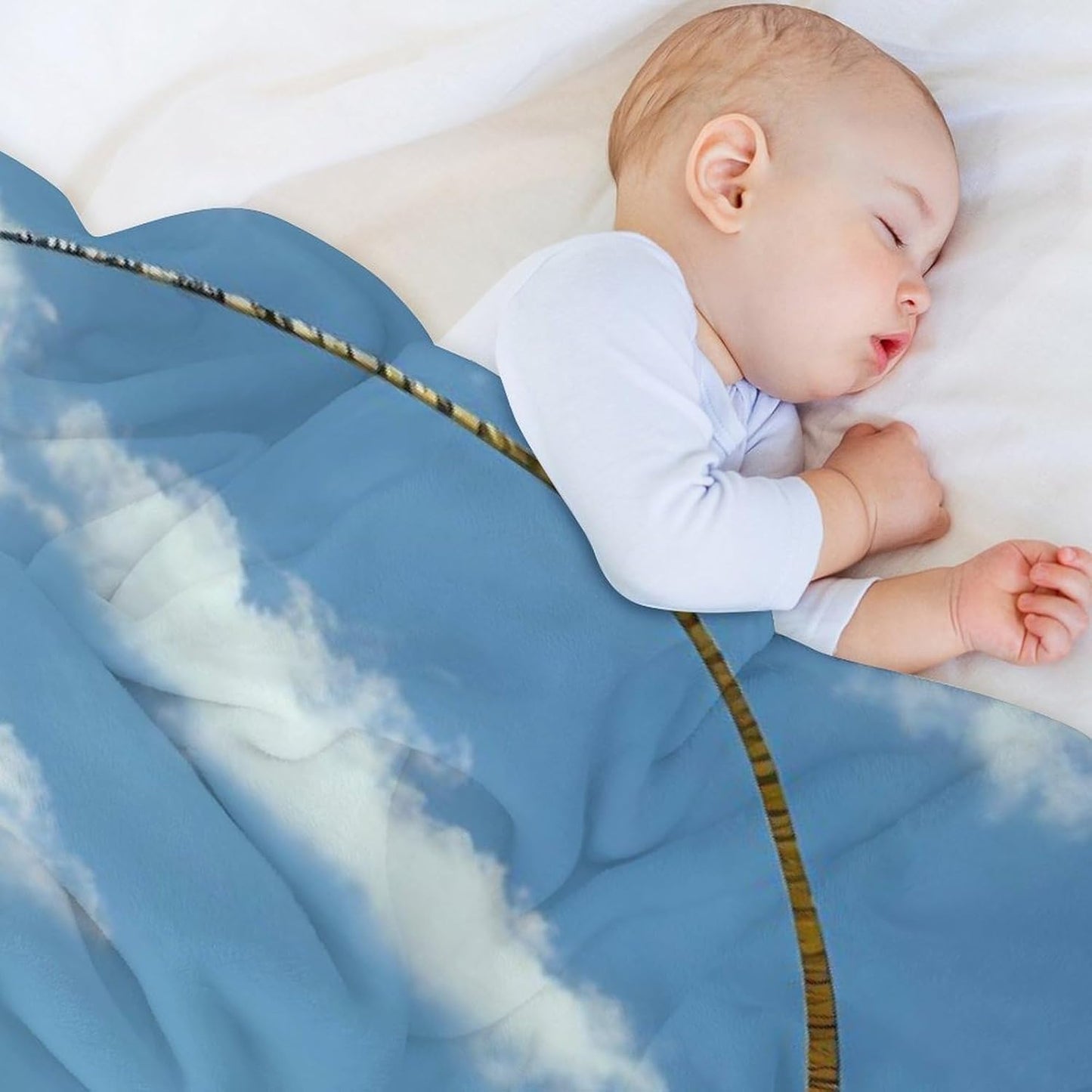 Blue Skys Grasshopper Insect Throw Blanket for Couch Bed Plush Cozy Fuzzy Flannel Blanket for All Season 66"x90"