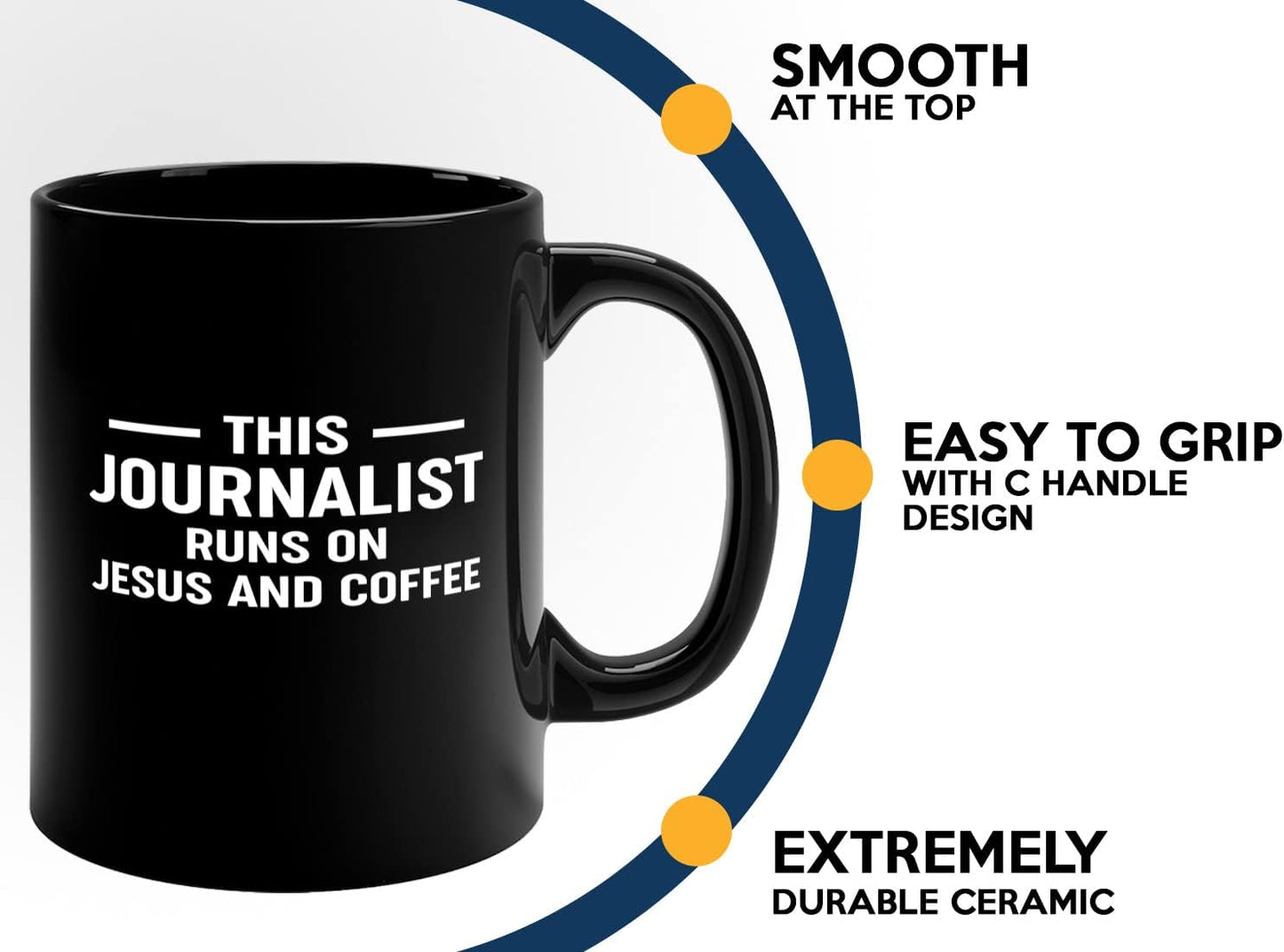 Journalist Coffee Mug 11oz Black -This Journalist Runs On - Reading Lover Book Club Gift Author Appreciation Writer Journalism Novelist Scriptwriter