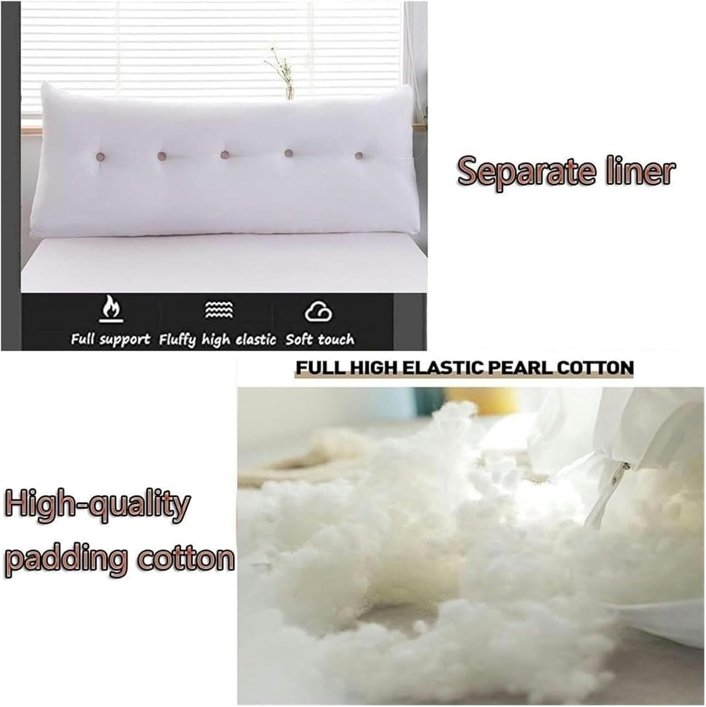 Triangular Headboard Pillow Day Bed Backrest Wedge Pillow, Large Pillow Cushion Triangular Headboard Backrest Positioning Support Reading Wedge Pillow for Bunk Bed Removable