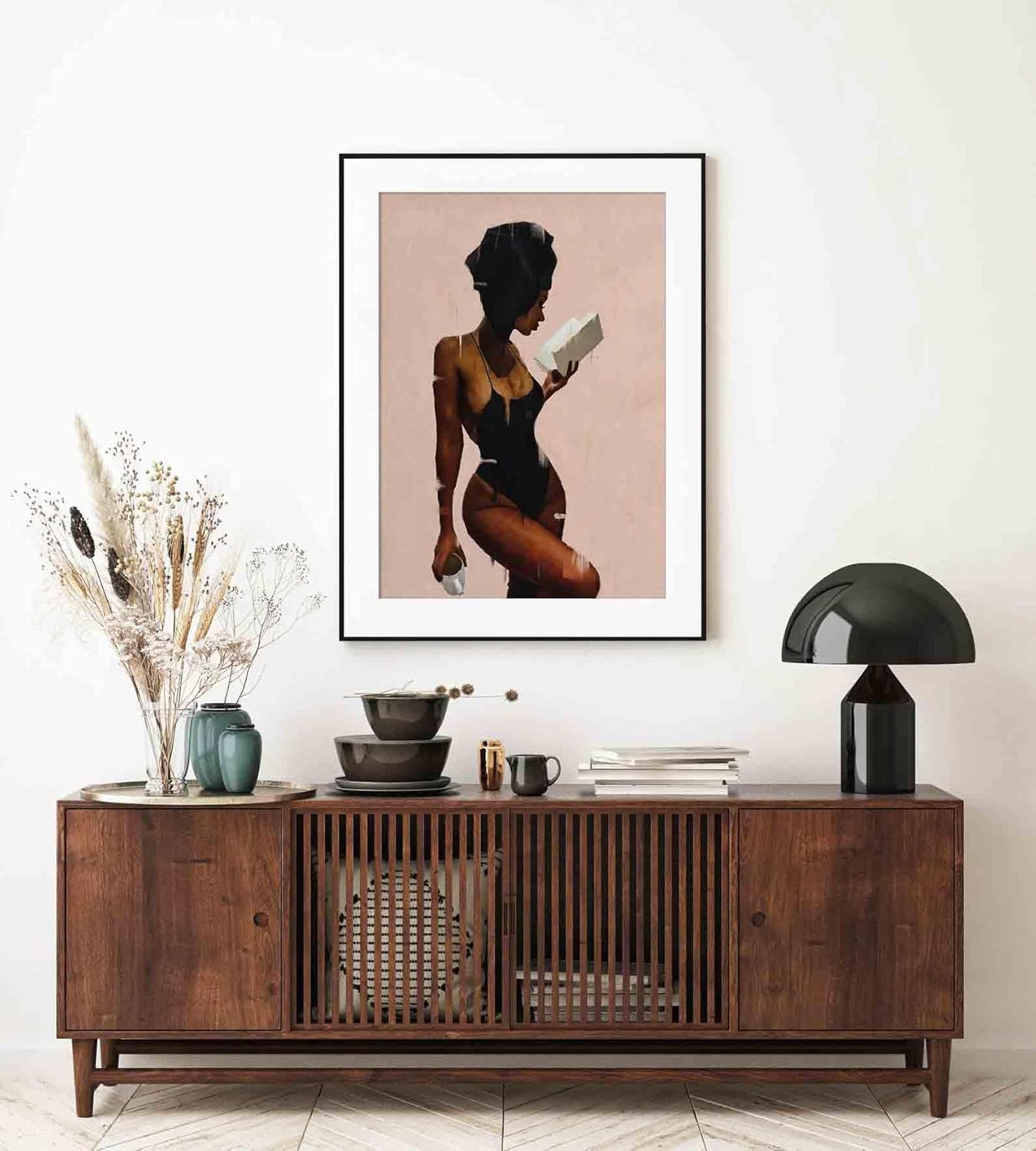 DAOTU The Reading Black Women Poster Retro Black Girl Pictures Wall Decor Antique African American Wall Art Living Room Modern Wall Decoration, 16“ x 20” Framless