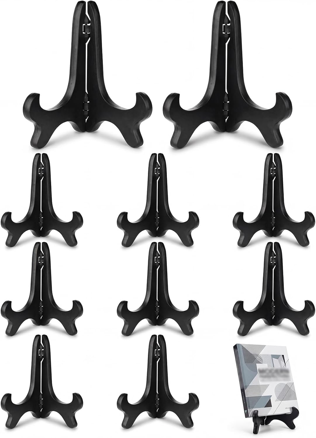 10PCS Small Plate Stands for Display 4", Mini Folding Wood-Like Plaque Holder Easel for Displaying Picture Dish