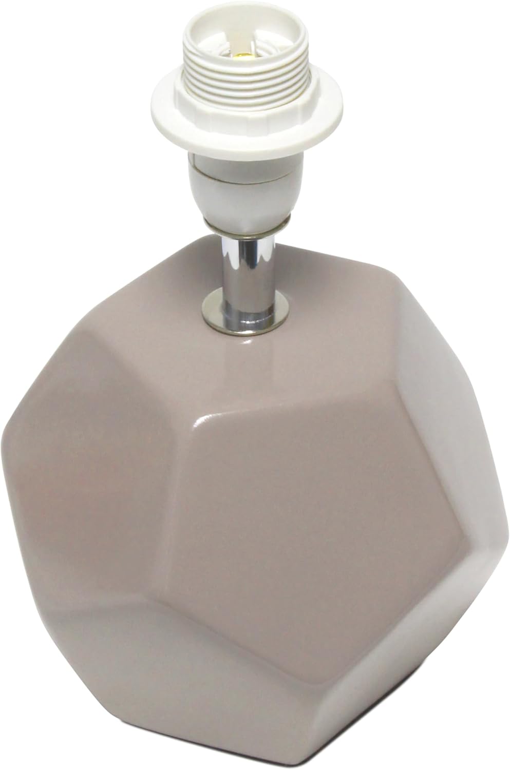Simple Designs LT1212-GRY 10.24" Modern Round Geometric Cube Table Lamp with Matching Shade, Gray