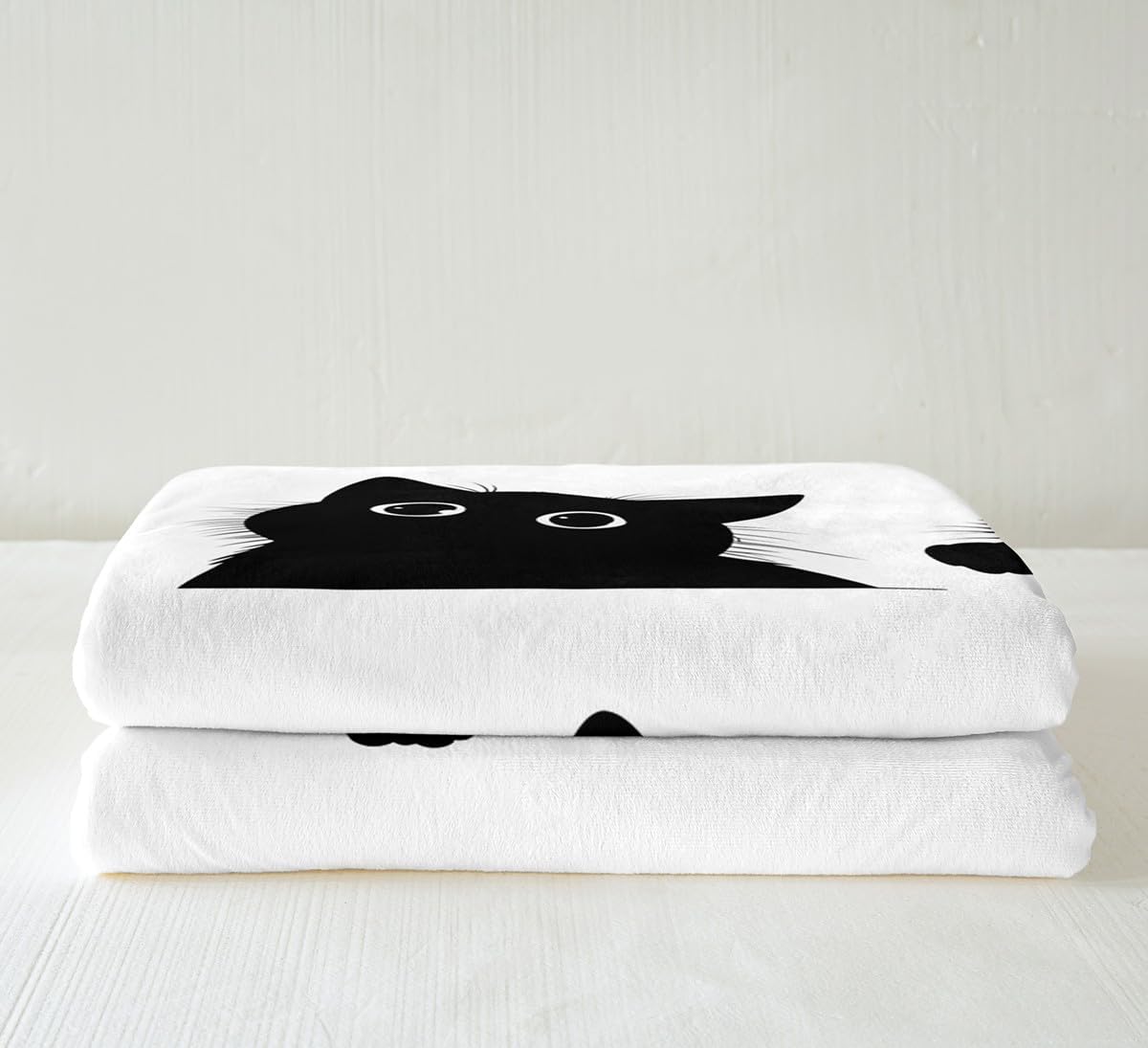 Feelyou Black Cat Cute Kawaii Kitten Fleece Throw Blanket Plush Cozy Animal Sherpa Blanket 40x50 Inches
