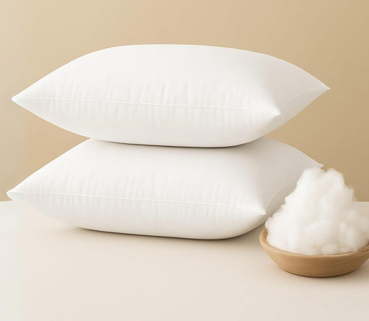 Lumbar Pillow Inserts (Pack of 2, 12"x20", White, Polyester) - Rectangular Throw Cushion for Lower Back Support, Office Chair, Sofa or Bed - Perfect for Back Support & Stylish Decor
