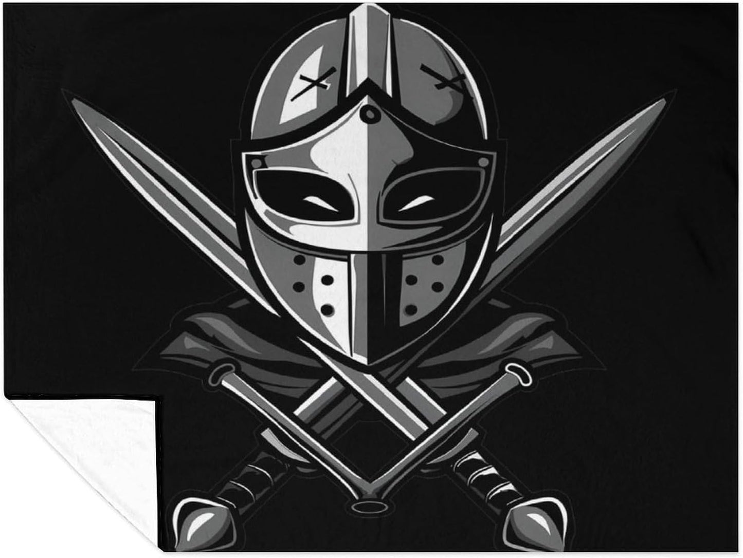 Fencing Mask Sword Fleece Blanket Soft Cozy Throw Blanket Couch Blanket for Home Living Room Decor 50"x60"