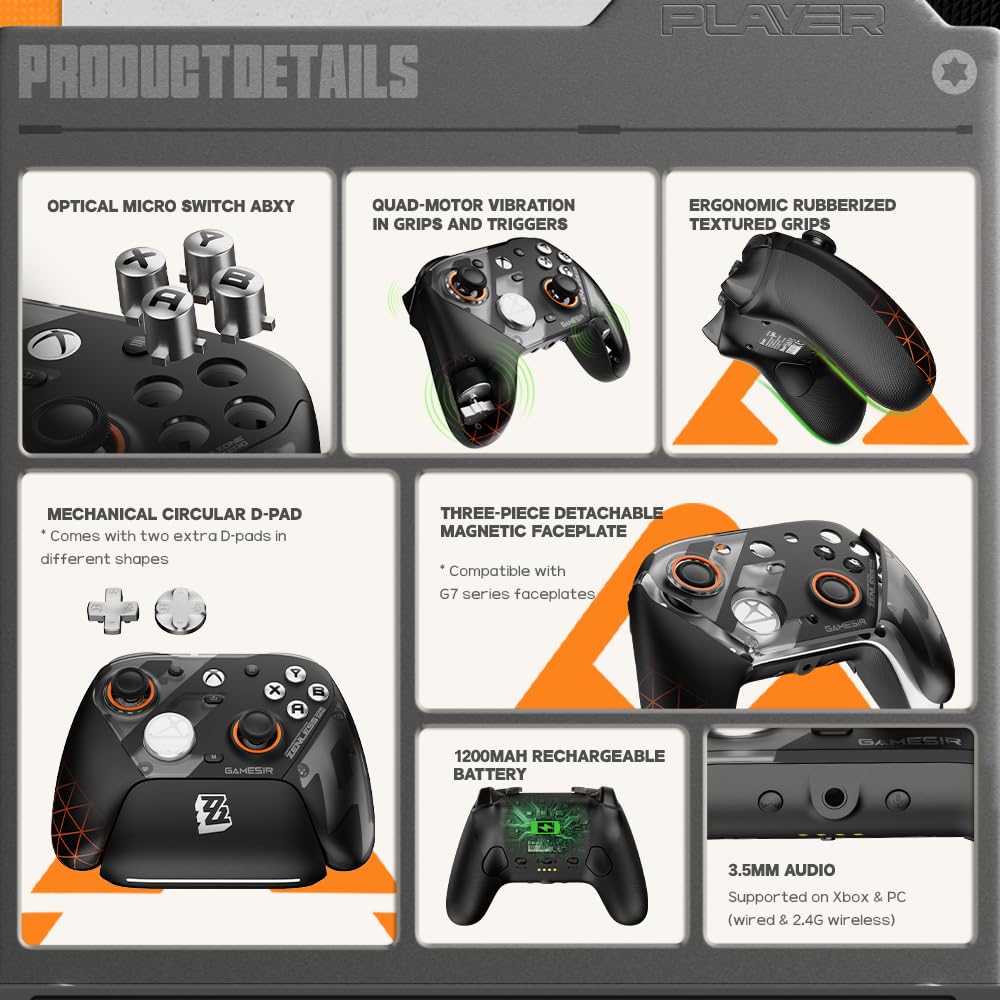 GameSir G7 Pro Wireless Gaming Controller - Officially Licensed for Xbox Series X|S, Xbox One, Windows PC & Android, TMR Joysticks, 1000Hz Polling Rate, Charging Station - Zenless Zone Zero Edition