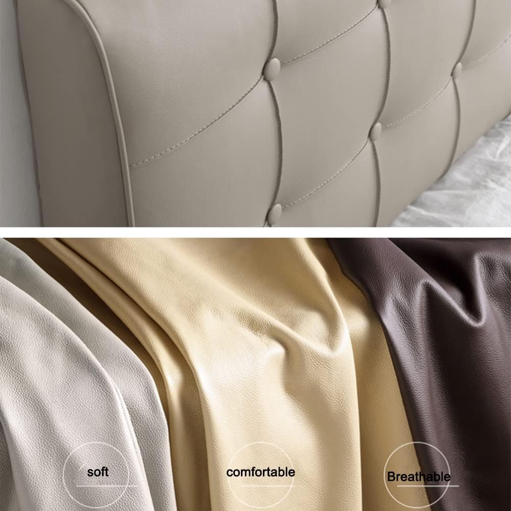 Large Reading Pillow Removable Bedside Back Cushions Sofa Bed Upholstered Headboard Soft Double Lumbar Support Cushion (Color : White Size : 200x10x58cm) (Beige 150x10x58cm)