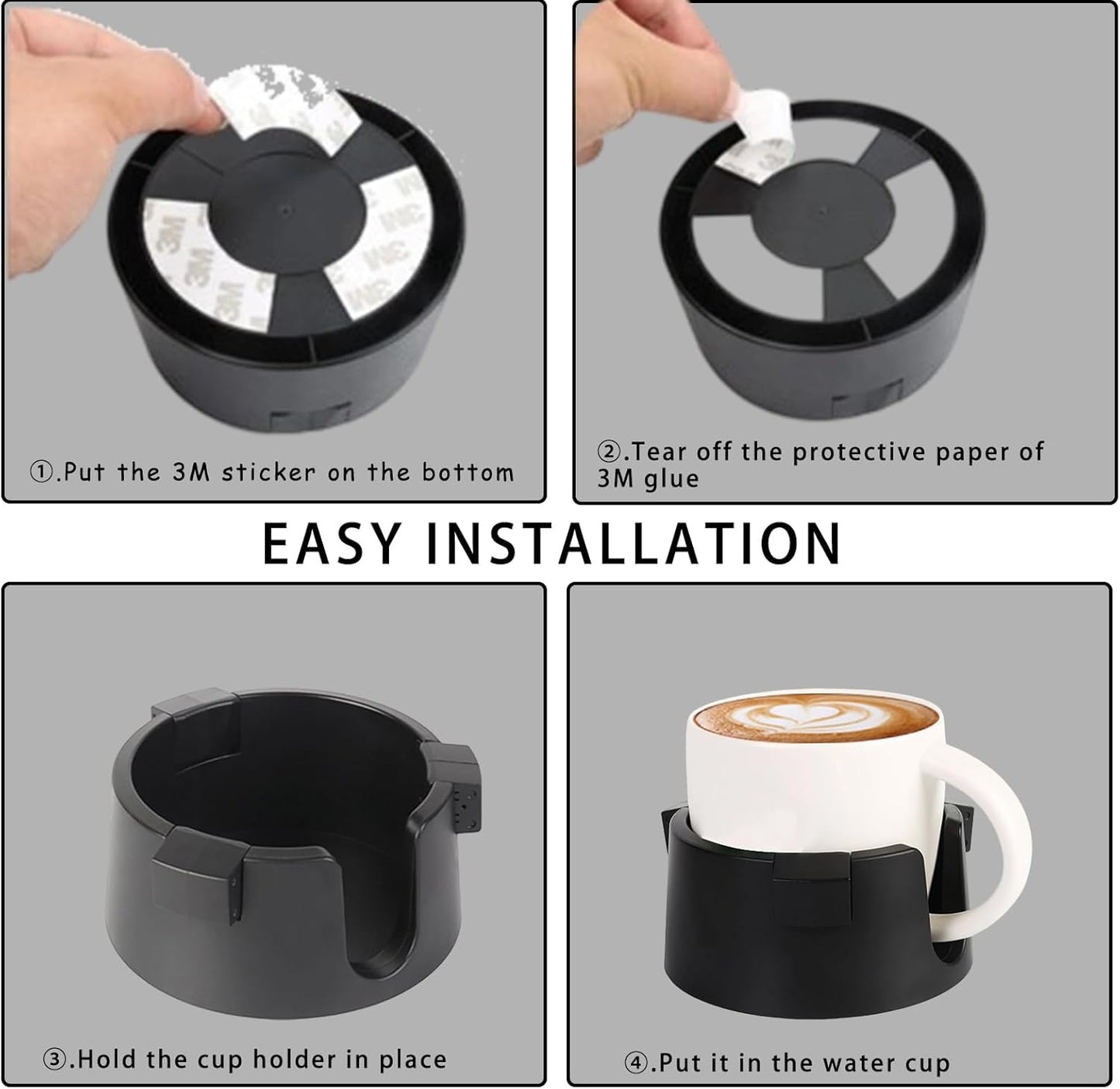 Adjustable Drink Holder Desk Cup Holder with Anti-Slip Base Perfect for Table Use Multi-functional Cup Holders for Drinks Ideal for Home Office Study Durable and Stable Design Desk Accessories (Black)