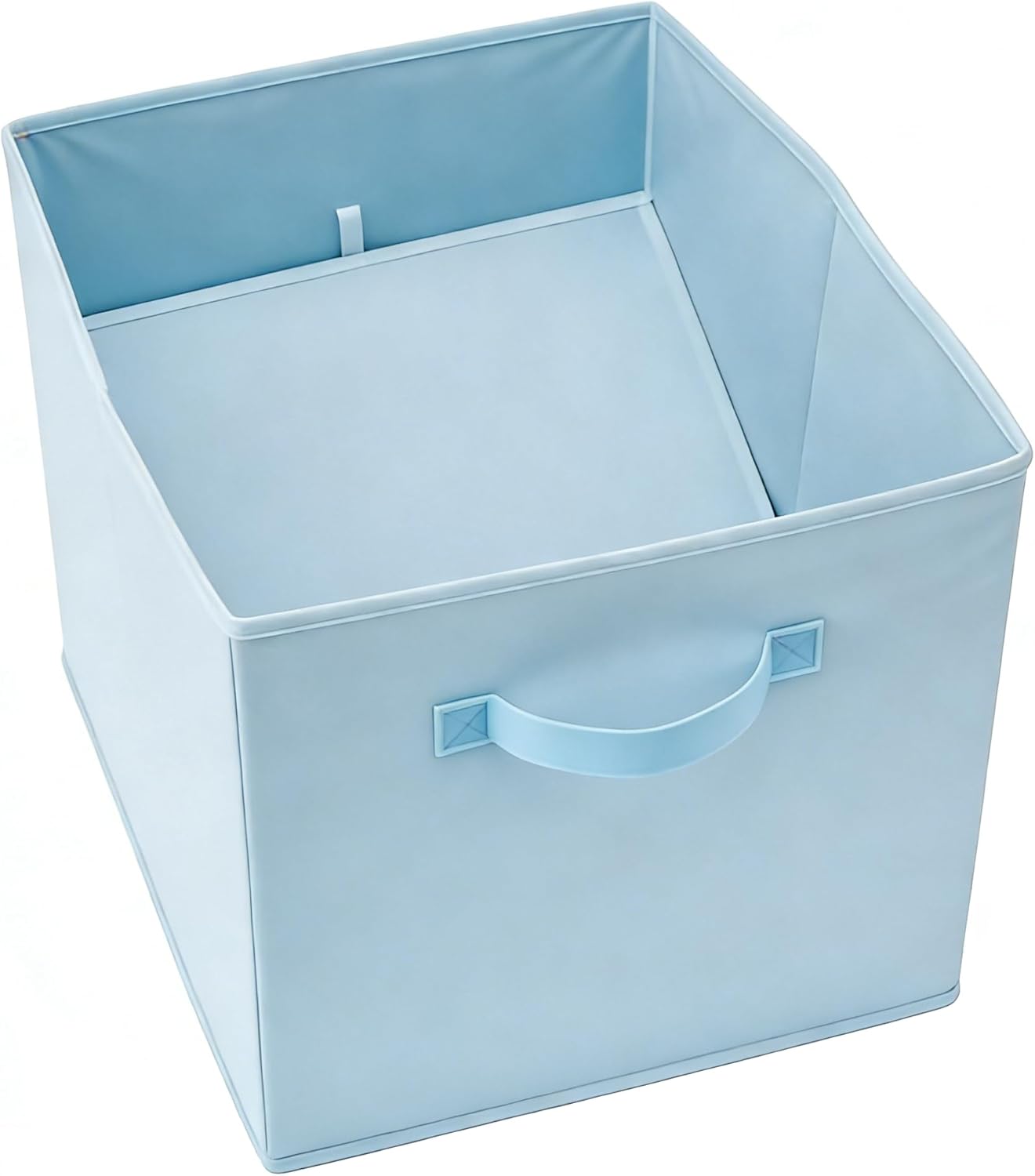 13x15x13 Large Storage Cubes [Set of 4] Sky Blue Foldable Fabric Storage Bins with Handles, Collapsible Closet Organizers and Storage Baskets for Shelves