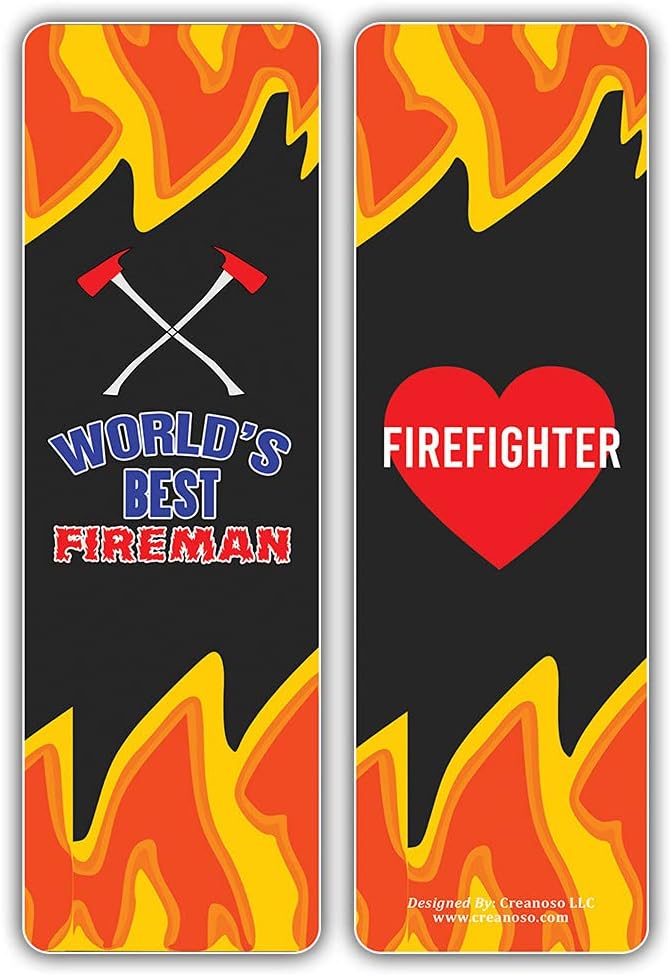 Creanoso I am a Firefighter Bookmarks (5-Sets X 6 Cards) - Cool Book Page Clippers Collection Set for Firemen – Great Token Giveaways - Unique Stocking Stuffers Gifts