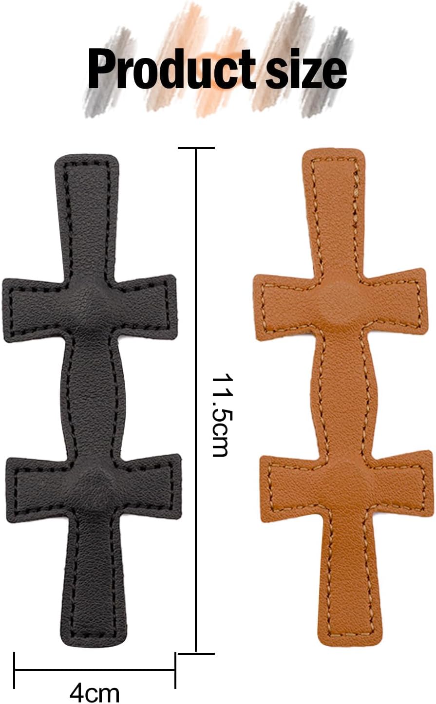 2 Pcs Bible Magnetic Bookmarks - Easter Verse Cross Christian Leather Bookmark for Women & Men, Double-Sided Magnetic Page Clips, Religious Gift for Easter Readers Father's Day Gift (Black+Brown)