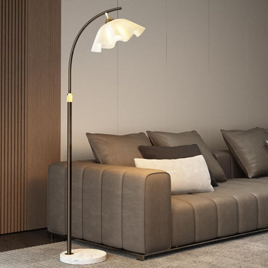 Black Arc Floor Lamp Height Adjustable Flower Floor Lamps 3-Color Temperatures Reading Standing Corner Lamp Art Decor Nordic Tall Light for Living Room Bedroom Office (175cm)