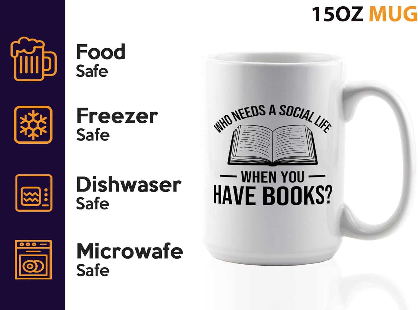 Book Lover Coffee Mug 15oz White -Who needs a - Bookworm Literature Library Book Lover Reader Booked Editor Intellectual Studious