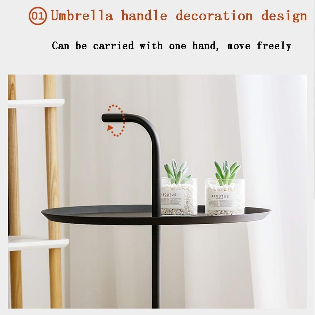 Side Table Coffee End Table Balcony Sofa Table with Handle Removable Bedside Table for Indoor/Outdoor/Reading/Drinking Tea (Black White) Corner Table (Color : White Size : L) (White Small)