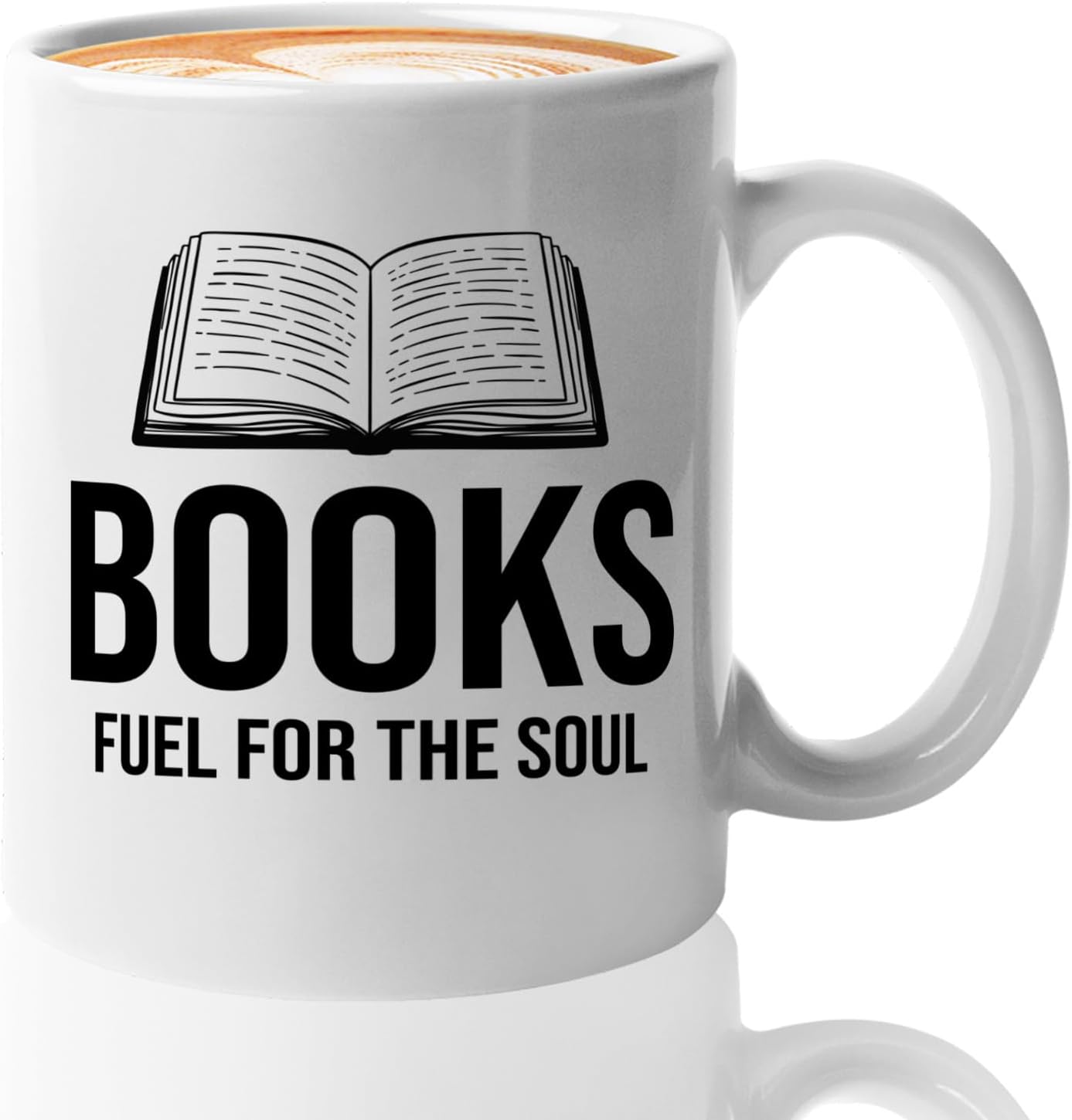 Book Lover Coffee Mug 11oz White -Books Fuel for - Bookworm Literature Library Book Lover Reader Booked Editor Intellectual Studious