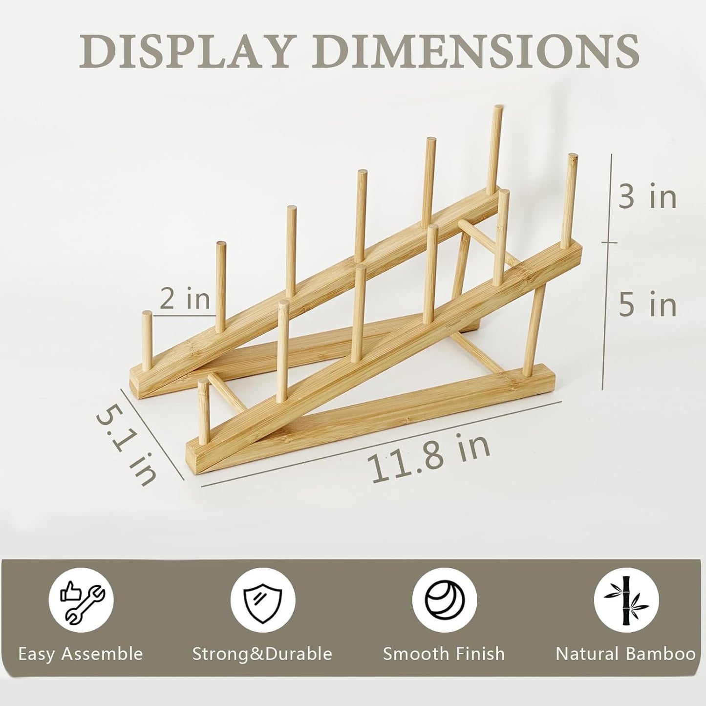 Book Display Stand Holder, 5-Tier Wooden Book Rack Organizer For Magazines, Tabletop Kids Bookshelf Art Display Shelf For Vendors Craft Trade Shows