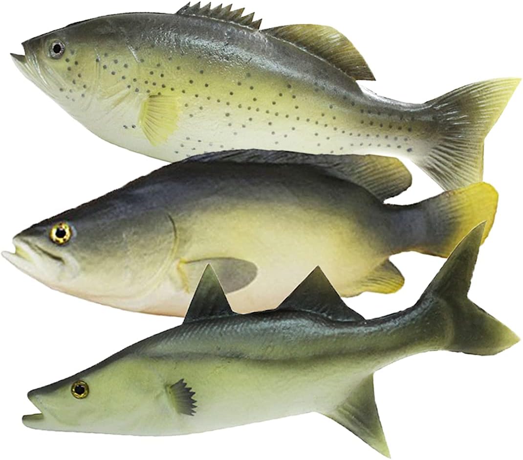3 Pcs Simulated Fake Fish Model, Lifelike Artificial Sea Food Set for Home Decoration, Aquarium Display Ornaments, Stage Drama & Photography Prop