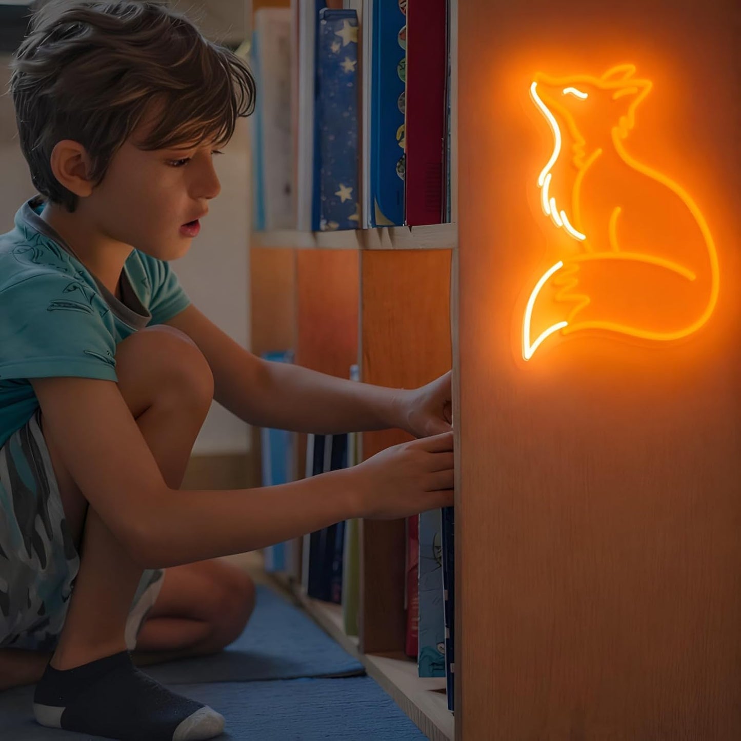 Fox Neon Sign, Dimmable Nature Animal Led Lights for Bedroom Living Room Office Decor, Nursery Classroom Wall Art, Gift For Kid Adults People Who Like Foxes, 16.5"x11.6"