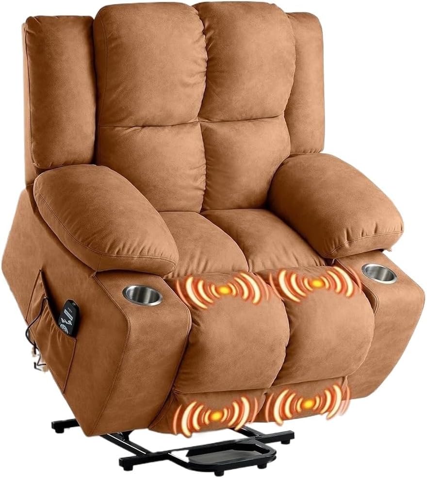 Oversized Large Electric Lift Recliner Chair for Elderly Electric Sofa with Massage Spacious Seat USB Port Modern Ergonomic Fabric for Living Room