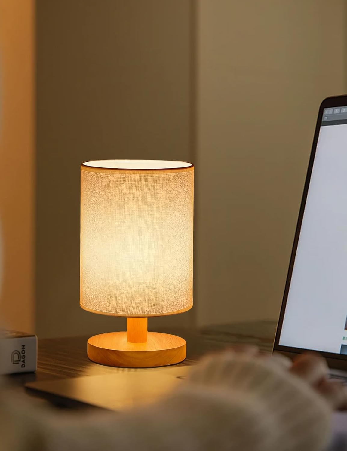2 Pack Table Lamp, Bedside Lamp Nightstand Lamp, 3000K Warm Light Desk Lamp, USB Powered LED Reading Lamp, Boho Vintage Small Lamp for Bedroom Living Room Office Dorm Dresser Bookshelf