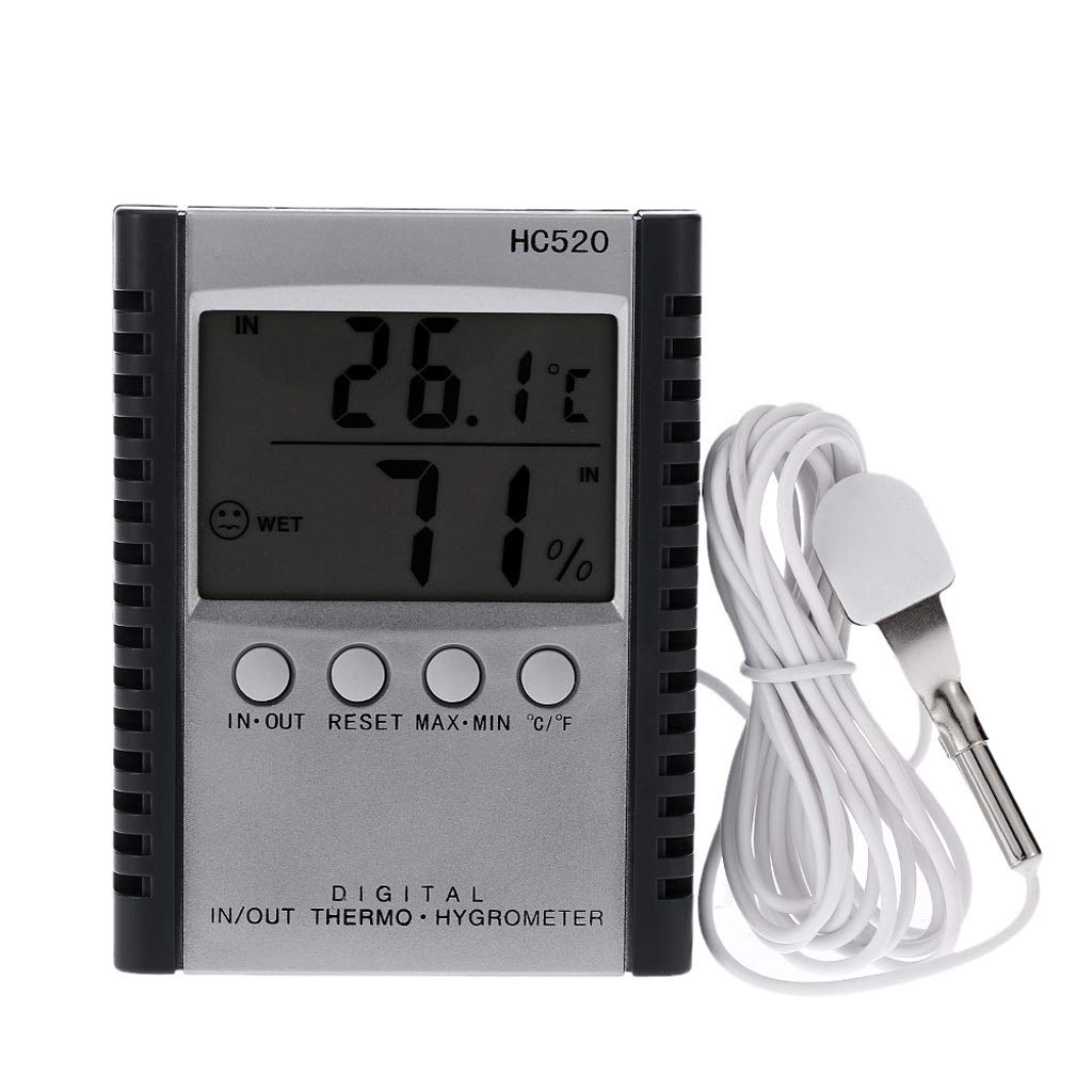 LCD Digital Indoor/Outdoor Thermometer Hygrometer Temperature Humidity Measurement C/F Max Min Value Display
