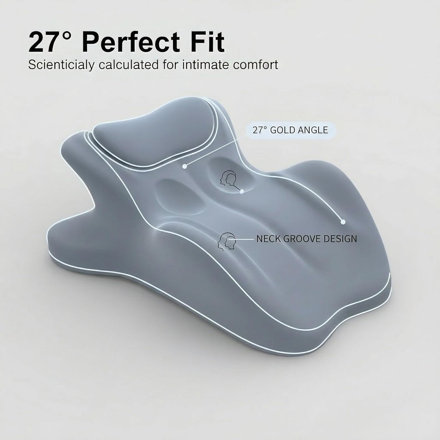 Multi Functional Memory Cotton Prone pad, Prone Position Auxiliary pad, Non Chest Pressure Prone Sleeping Pillow(Grey)
