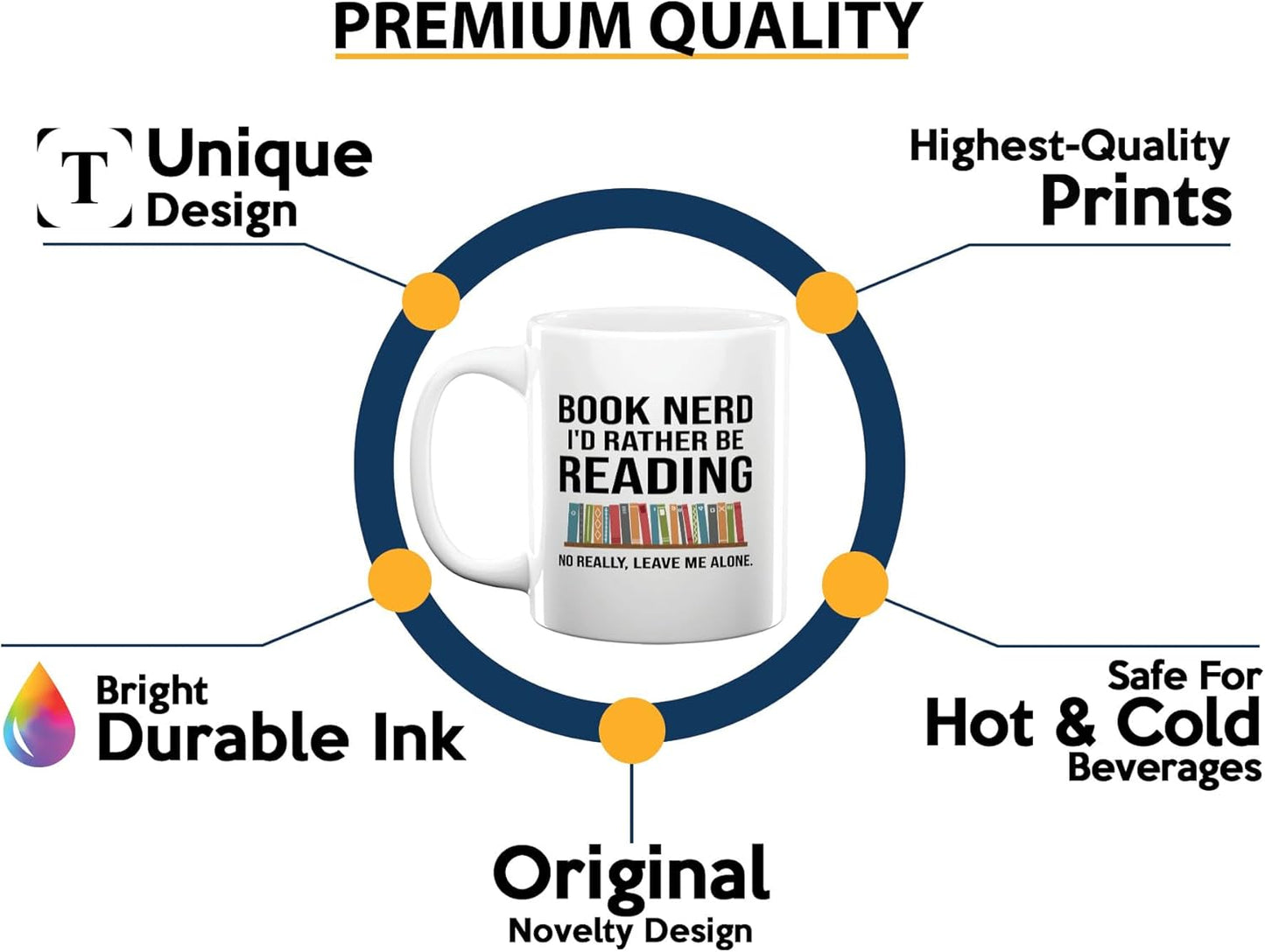 Book Lover Coffee Mug 11oz White -Book Nerd - Gift For Poets Bookish People Bibliophile Librarian Book Club Reader