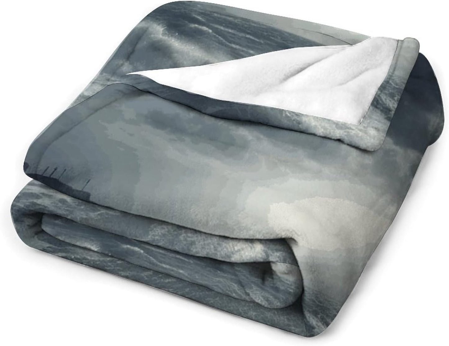 Stormy Sea Blanket Super Soft Lightweight Throw Blanket Cute Cozy Warm Bed Blanket Decorative Fuzzy Blanket All-Season Home Decor Gift for Sofa Couch Living Room 60"*80"（150 * 200cm）