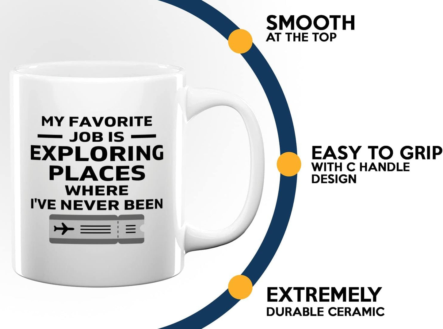 Journalist Coffee Mug 11oz White -Exploring Places - Reading Lover Book Club Gift Author Appreciation Writer Journalism Novelist Scriptwriter