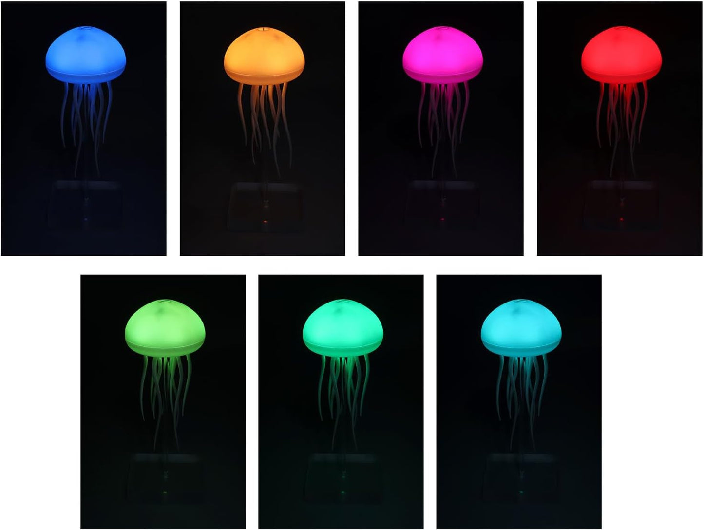 Jellyfish Lamp, Jelly Fish Light Lamps, Voice Control Jellyfish Light with 9 Moving Tentacles, RGB Bedside Lighting Rechargeable Aquarium Cute Night Light