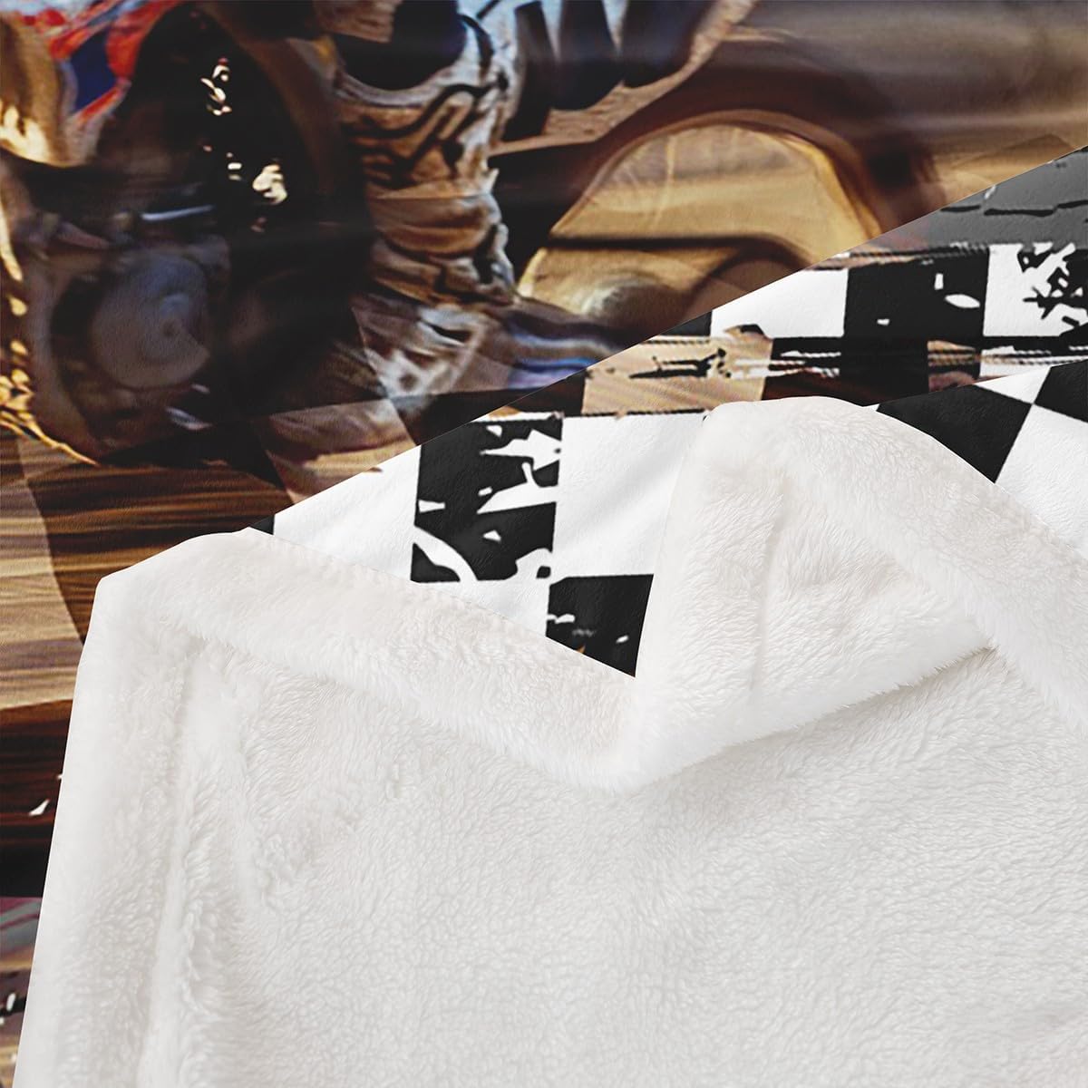 Feelyou Dirt Bike Sherpa Blanket for Bed Sofa Couch Kids Boys Girls Twin 60"x80" Motorcycle Racer Fleece Throw Blanket Ultra Soft Extreme Sports Plush Blanket Motocross Rider Fuzzy Blanket Motorbike