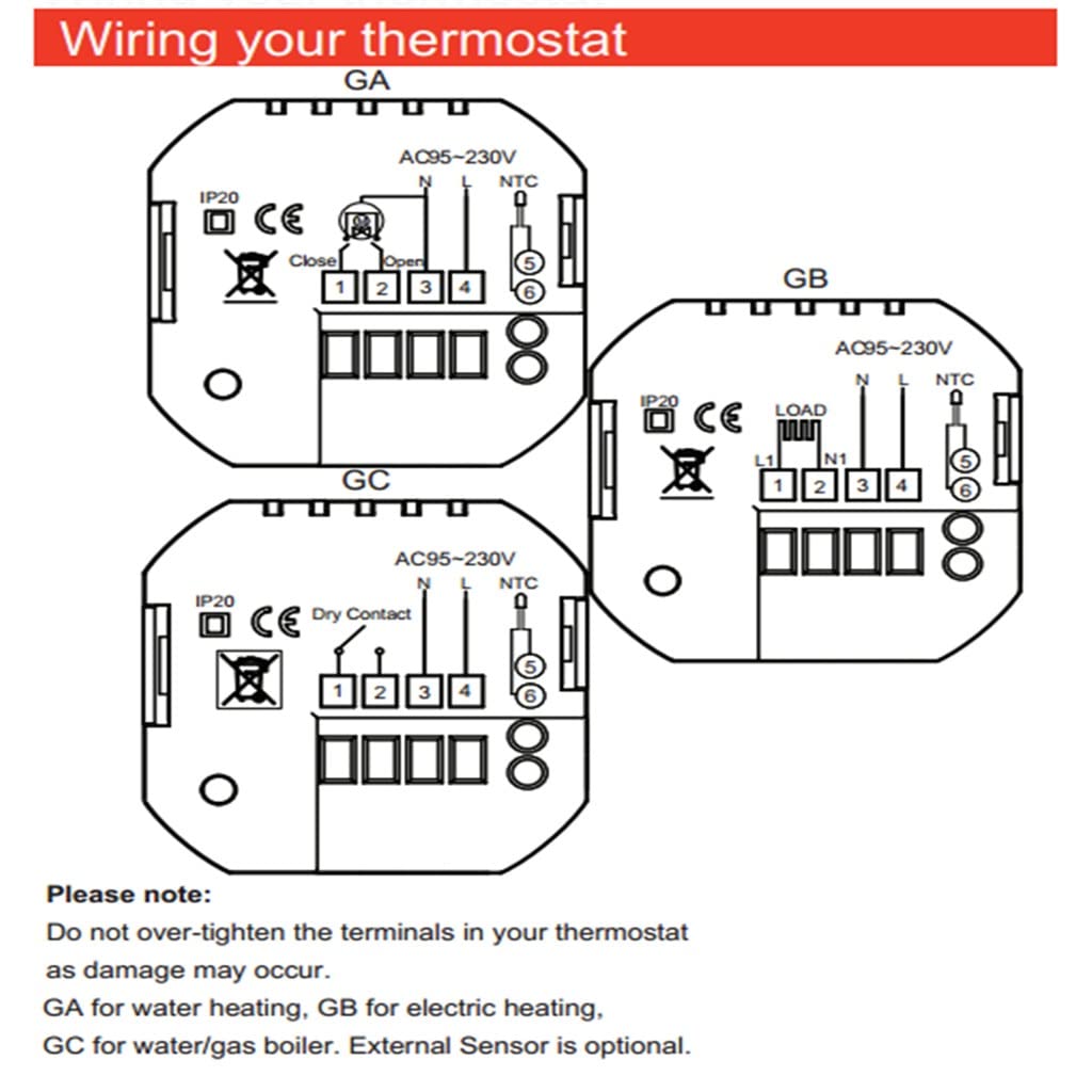 Smart Thermostat Temperature Controller Water/Electric Floor Heating Water/Gas Boiler Works(D)