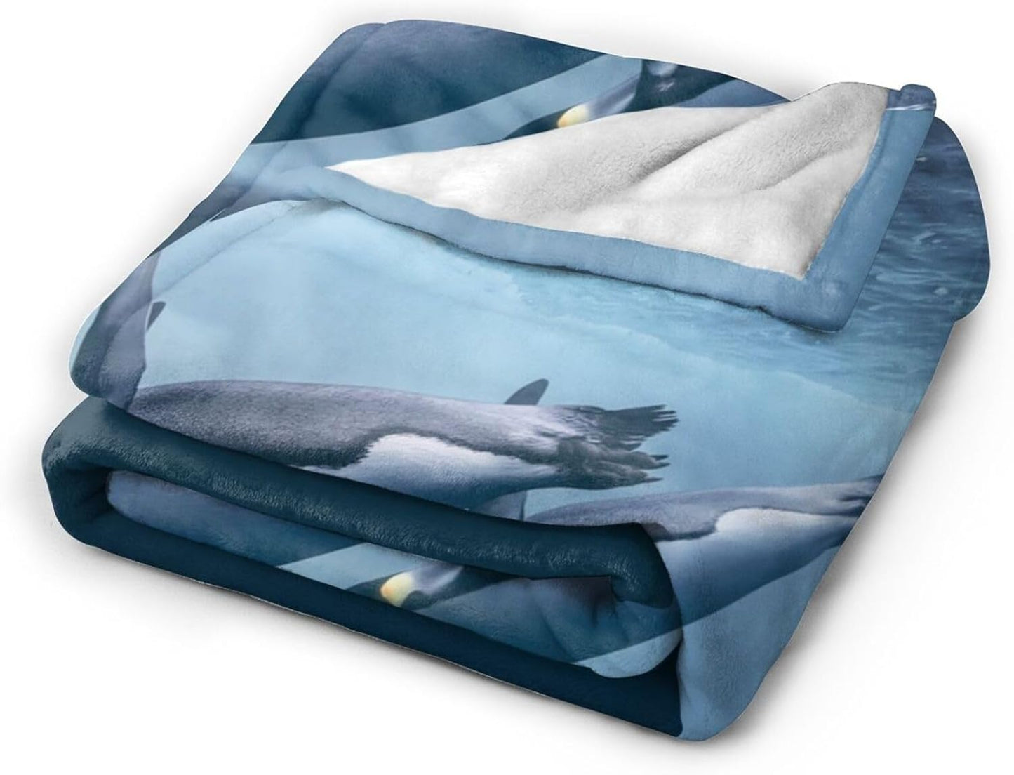 Penguin Throw Blanket Gifts for Adults Kids Flannel Decorative Blankets Fuzzy Sofa Warm and Cozy Throws for Living Room for Bedding Couch and Gift 60"x50"