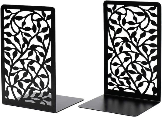 Tree Design Modern Bookends for Shelves, Metal Bookend Decorative Bookends Tree Bookends Supports, Unique Black Book Stoppers Black Non-Skid Book Stopper for Home Office School