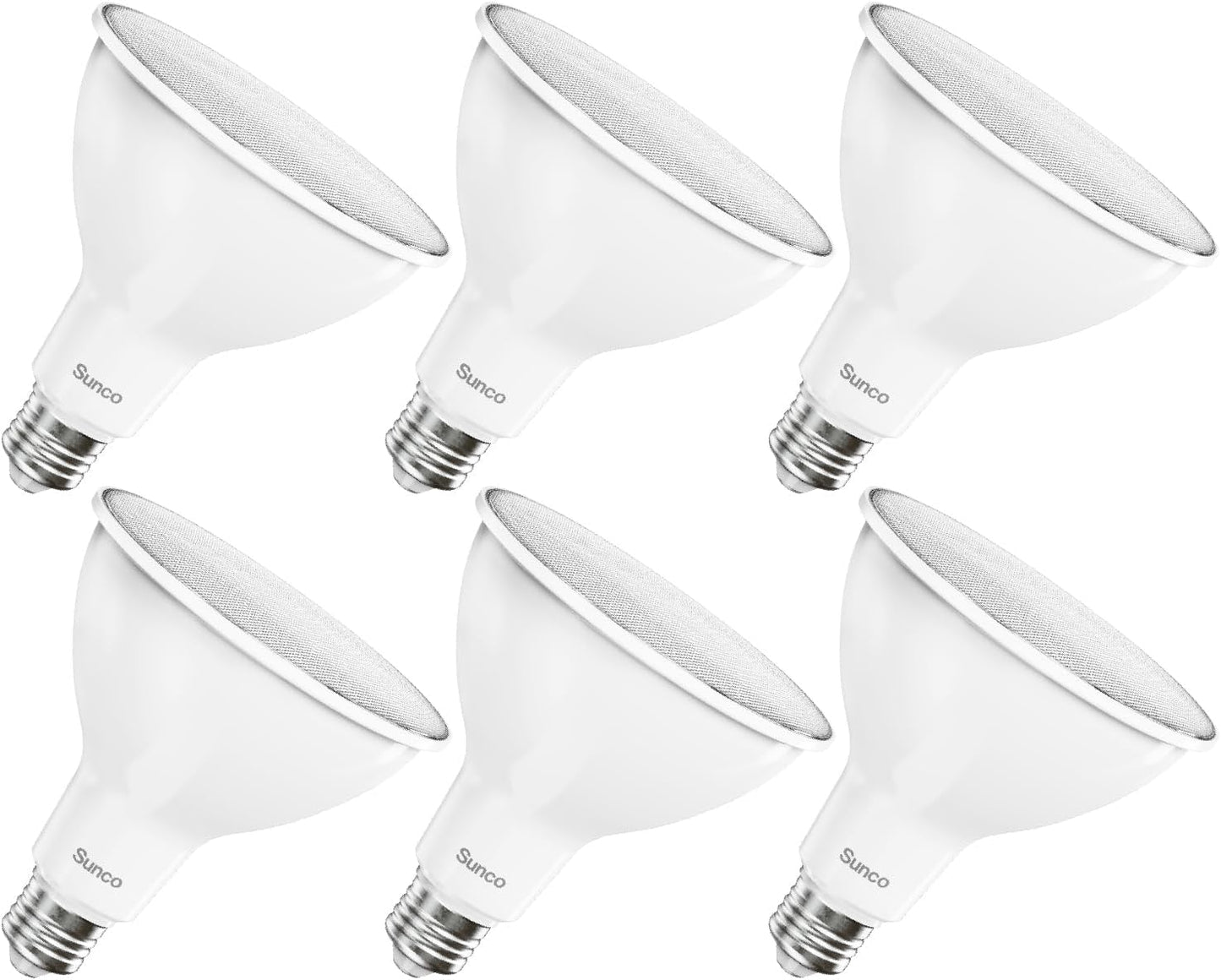 Sunco 6 Pack Outdoor Flood Light Bulb LED PAR38, Exterior Spotlight Bulbs, Weatherproof, 1050 LM, 13W (100W Equivalent), 3000K Warm White, Wet Rated, Dimmable, E26 Base UL.