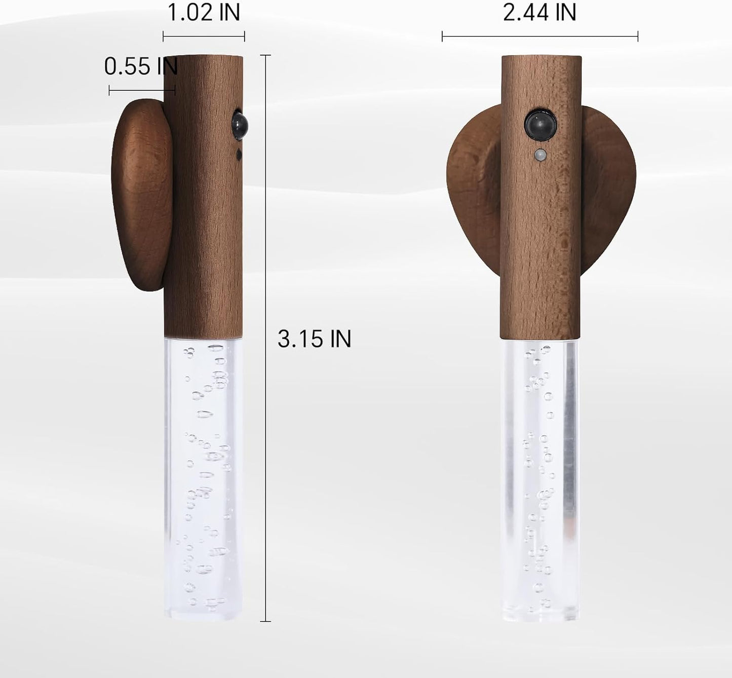 Motion Sensor Night Lights Indoor, Rechargeable Night Lights Wall Sconces Wooden Set of 2, Battery Powered Magnetic Wall Sconces Decor for Bedroom, Hallway, Bathroom, Stairway, Closet（Walnut Wood）