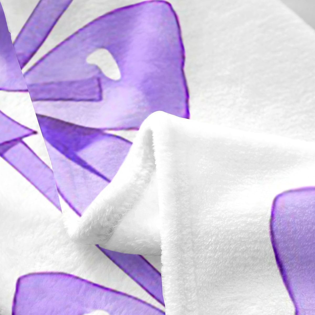 Feelyou Purple Bow Flannel Fleece Throw Blanket Ribbon Bowknot Fuzzy Blanket Cute Theme All Season Plush Soft Dreamy Princess Style 40"x50" for Sofa Couch