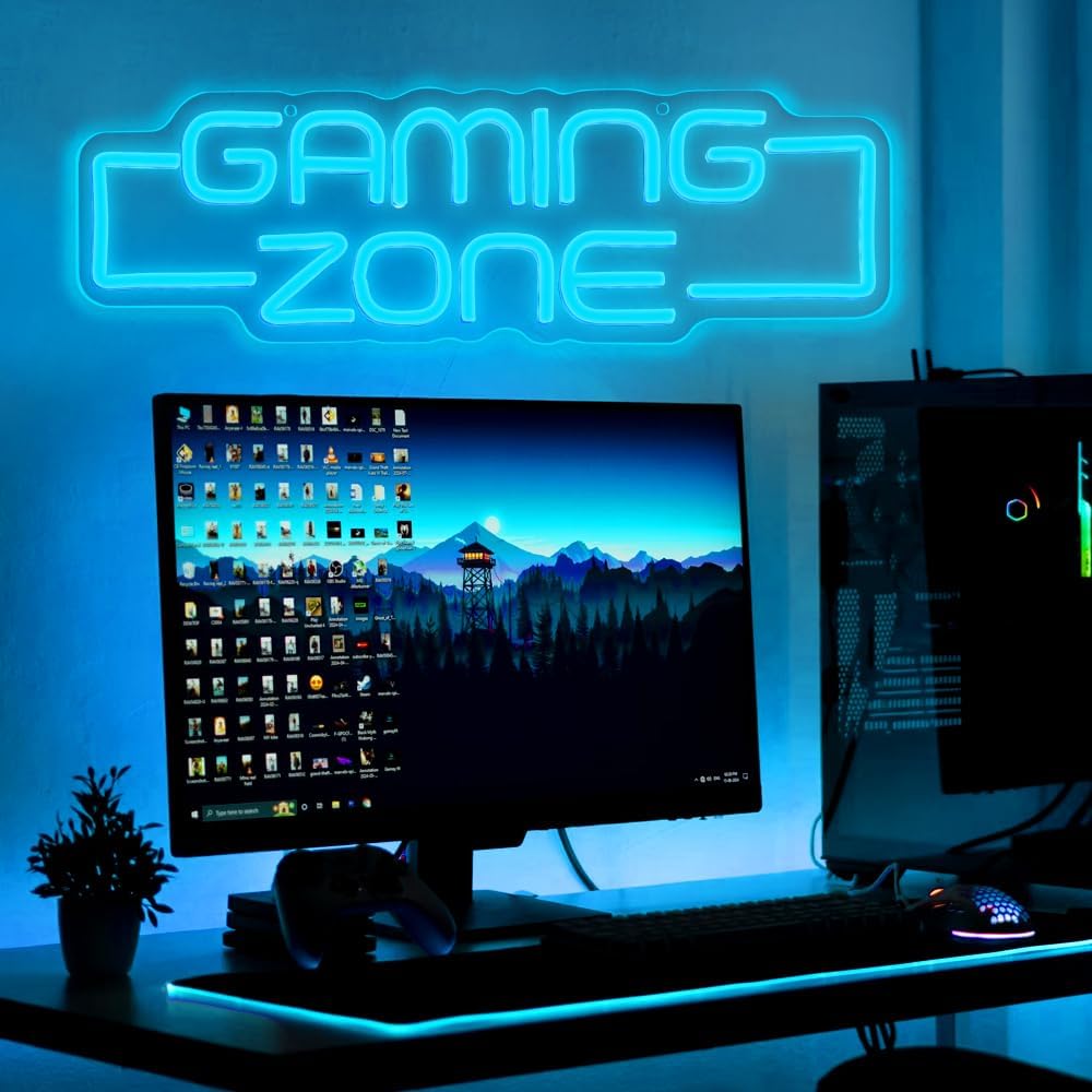 Gaming Zone Neon Sign,Game Zone Neon Sign for Teens Gamer Room Decor，Gaming Light Neon Sign for Gaming Wall Decor，Led Neon Gaming Sign for Gamer Gifts Boys