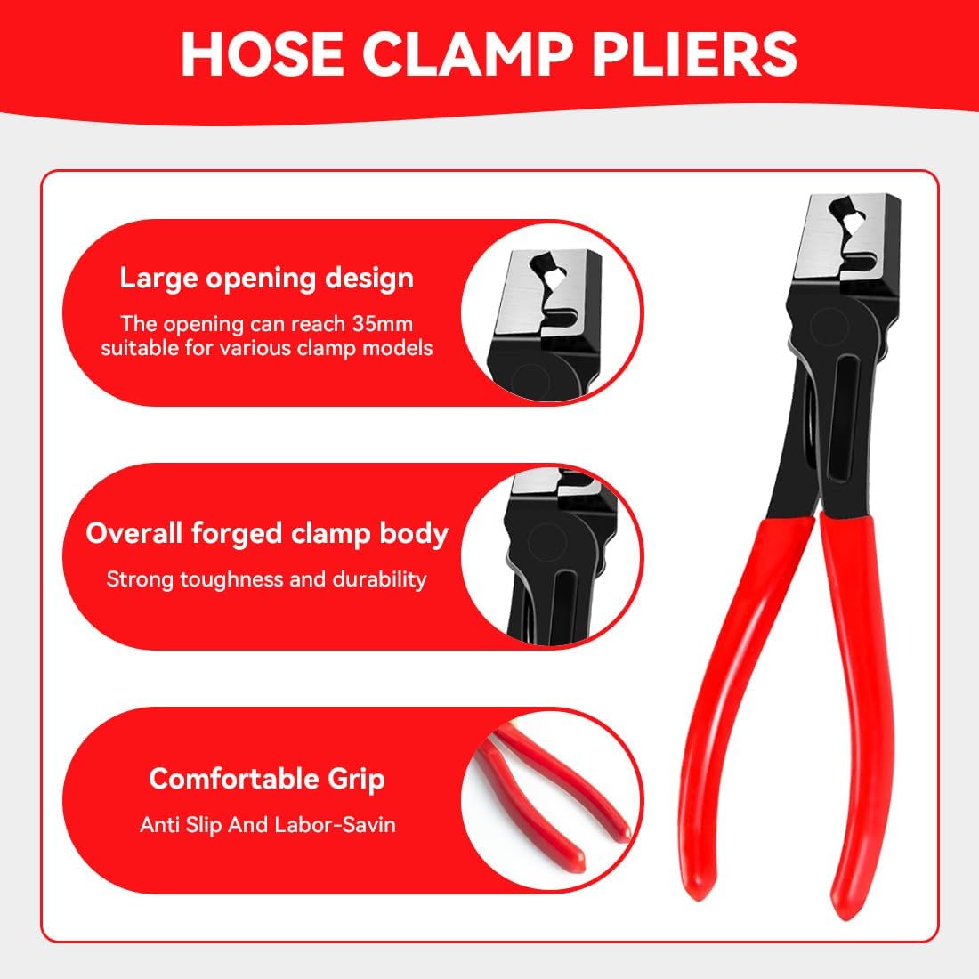 Automotive Electrical Disconnect Pliers Set with Storage Box, 4-Piece Connector Separator & Terminal Removal Tool for Mass Air Flow Sensors, Fuel Injectors, Straight & 60° Jaw